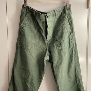 cute green khaki straight leg pants!